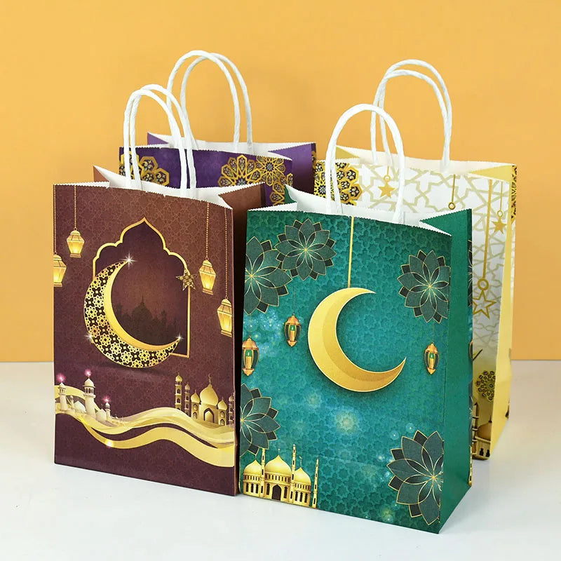 4pcs Eid Mubarak Paper Gift Bags