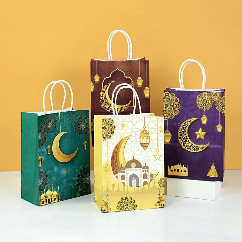 4pcs Eid Mubarak Paper Gift Bags