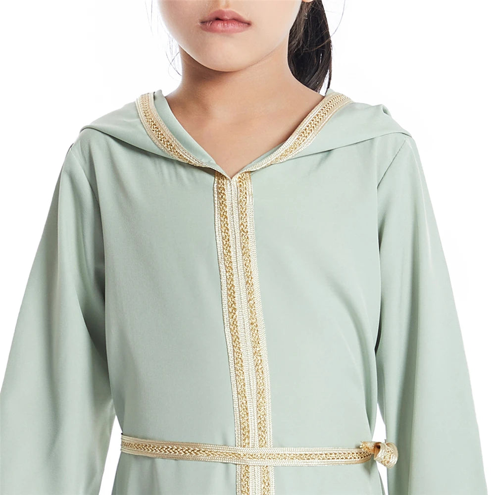 Eid Hooded Abaya Child Kids Girls