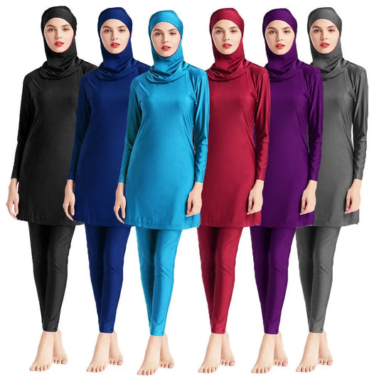 Muslim Women Long Sleeve Hijab Beach Swim Wear.