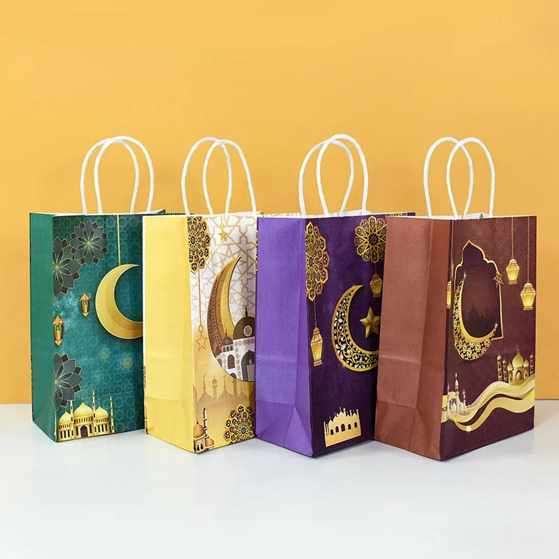 4pcs Eid Mubarak Paper Gift Bags