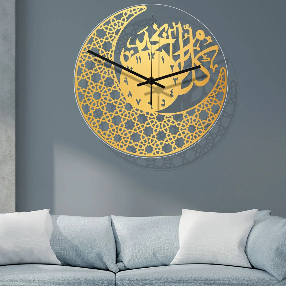 3D Acrylic Round Muslim Wall Clock