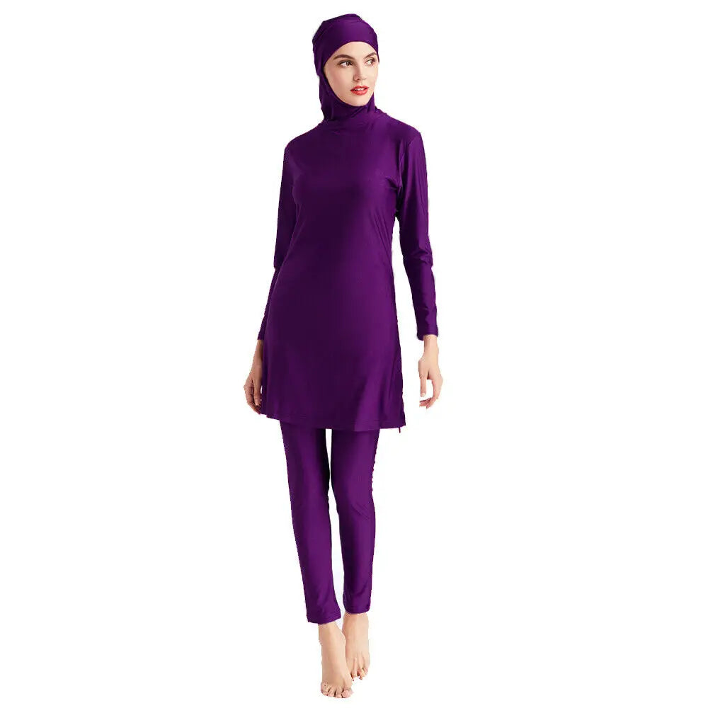 Muslim Women Long Sleeve Hijab Beach Swim Wear.