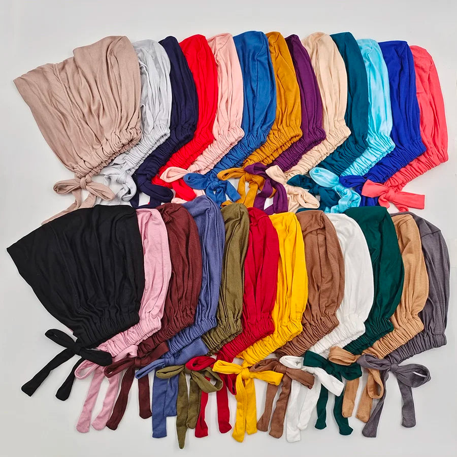 New Soft Modal Muslim Turban Hat Inner Hijab Caps Islamic Underscarf Bonnet India Hats Female Headwrap Turbante Mujer