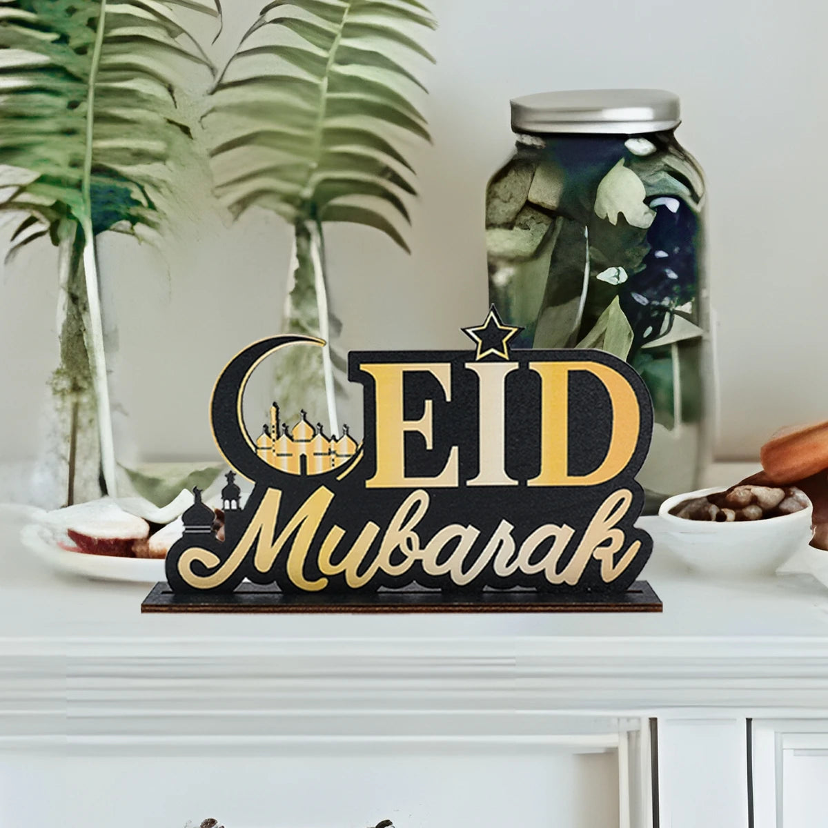 Eid Mubarak Wooden Ornament