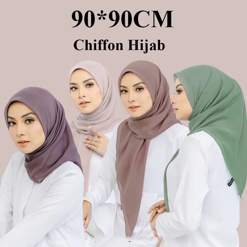 Heavy Chiffon Square  Muslim Hijabs